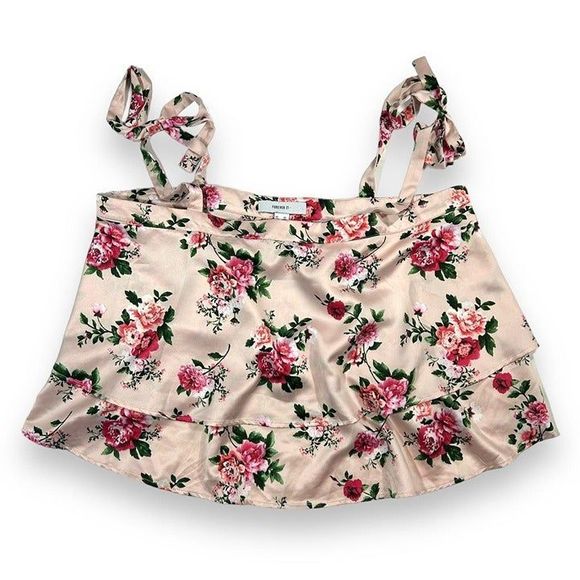 Forever 21 Plus Floral Cropped Blouse 0X‎ - Picture 1 of 5